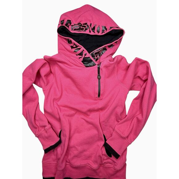 Y2K Pink Fox Racing Hoodie Jacket Grunge Mall Goth Women’s Medium 2000s - Picture 1 of 6